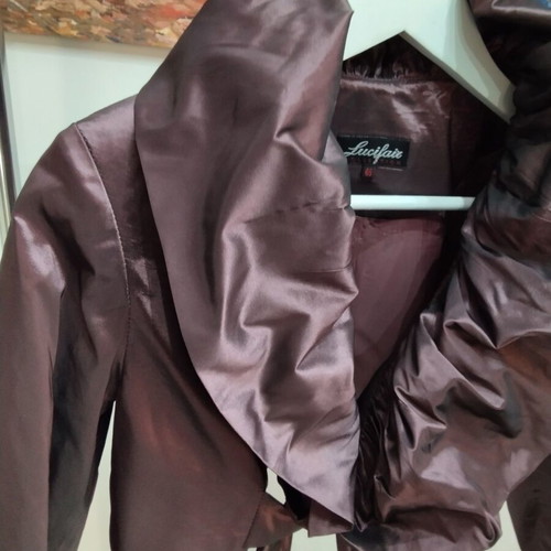 Lucifair evening dress and bolero set chocolate brown and burgundy, excellent condition