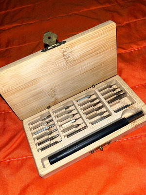 Wooden Collectible Desk Toolbox 24 pcs like new