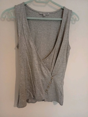 Summer women's blouse like new, gray silver, size M