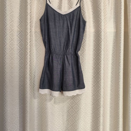 Esmara one-piece like new, 100% cotton, white and blue