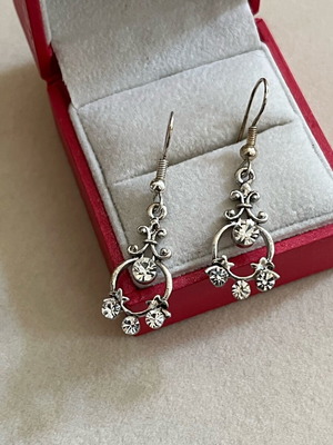 Earrings new, silver impressive