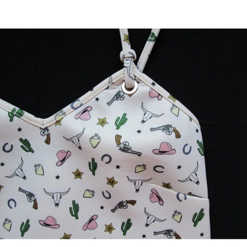 American Retro neoprene cami top new, size S, cowboy print