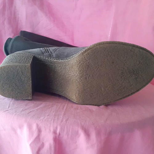 Women's boots like new, grey fabric imitation suede, size 38