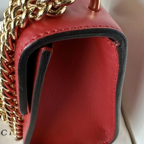 Gucci Padlock leather shoulder bag, red