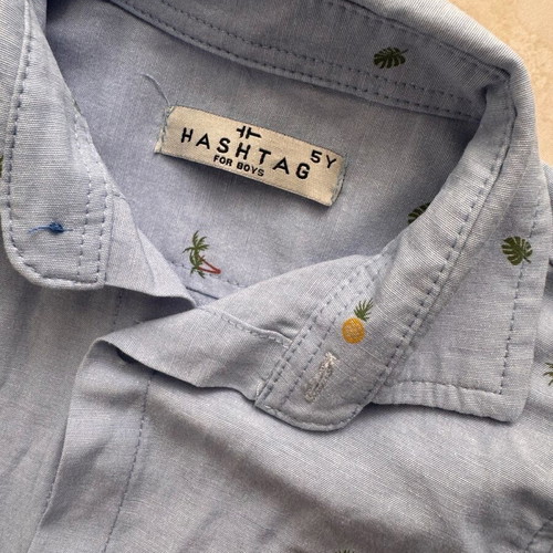 Hashtag Kids' Short-Sleeve Shirt 5 Years Like New, Blue Turquoise