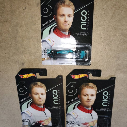 Hot Wheels Diecast Nico Rosberg F1 Car Set of 3 New