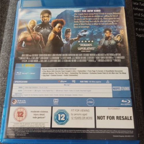 Black Panther Blu-ray like new with subtitles