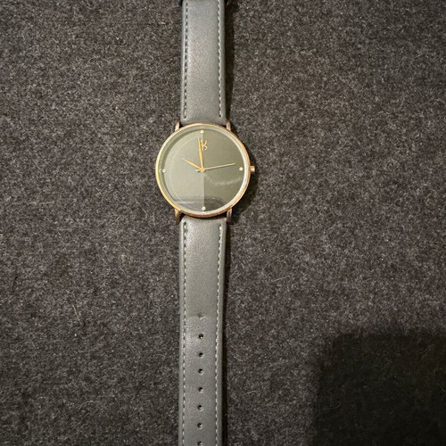 Bijou Brigitte women's watch quartz grey strap rose gold case like new
