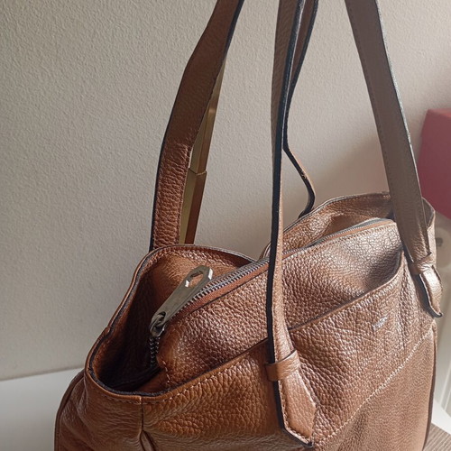 NAK leather shoulder bag used, brown