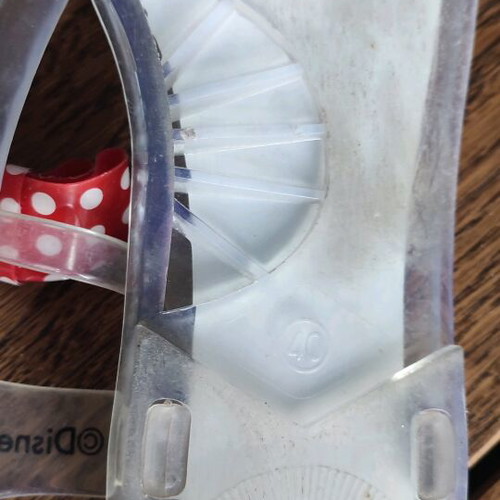 Disney vinyl sandals used, size 40, Minnie Mouse with bow