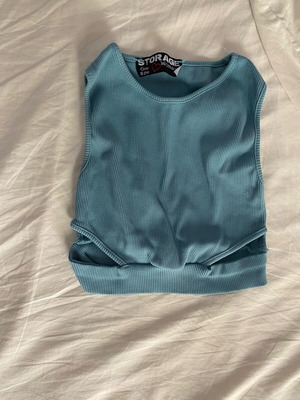 Crop top like new, slim fit, one size, blue