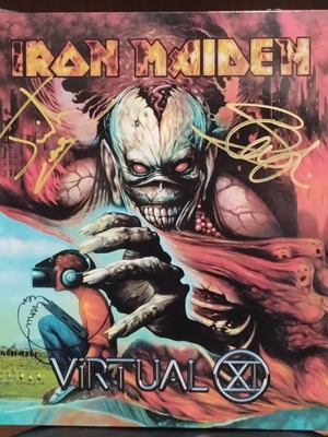 Iron Maiden Virtual XI 2LP και 7'' Angel & the Gambler υπογεγραμμένα, σαν καινούργια