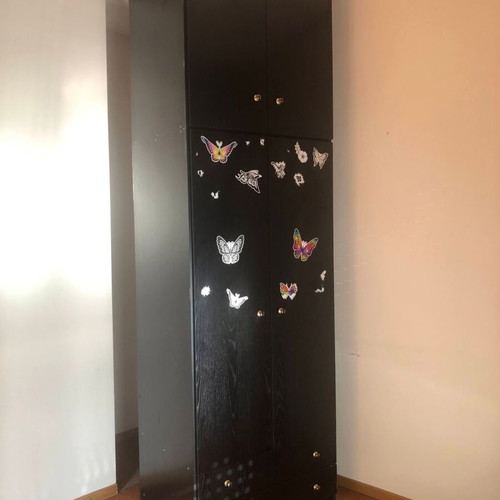 Black wardrobe and bookshelf used