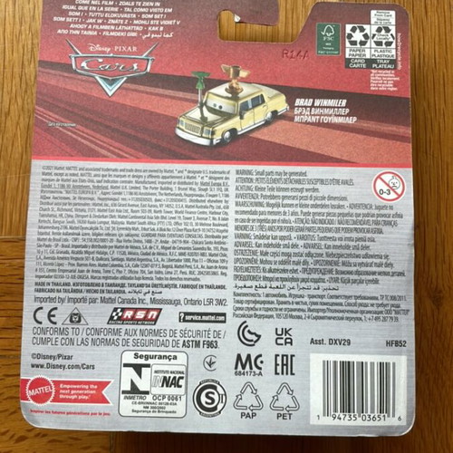 Disney Cars Brad Winmiller Toy Car new, sealed