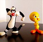  Φιγούρες Sylvester & Tweety 2000 Warner Bros Bullyland Germany