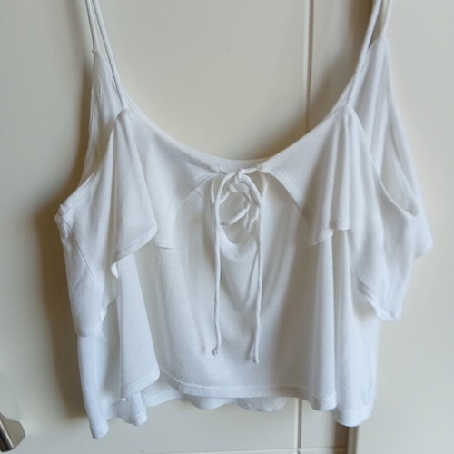 Crop top Pull & Bear used, white, size M