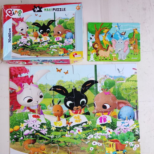 Bing Maxi Puzzle 24 Pieces and Jungle Animals Puzzle used
