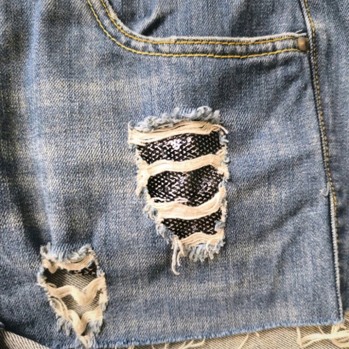 Y2K denim shorts Bershka used, size large, blue