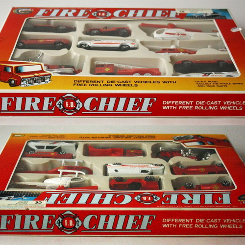 Vintage 90's Fire Chief fire truck die cast set new