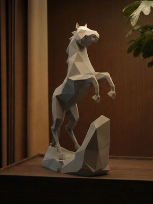 Γλυπτό αλόγου low poly καινούργιο, μοντέρνο διακοσμητικό