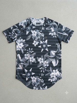 Vinyl Art Clothing men's floral and striped t-shirt medium like new
