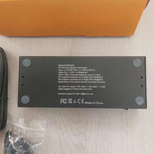 Camgeet Dual KVM Switch 3x2 (DP + HDMI) New, USB 3.0, 4K@144Hz / 8K