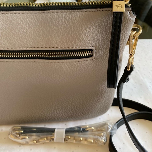 Carpisa crossbody bag new, grey faux leather with detachable strap