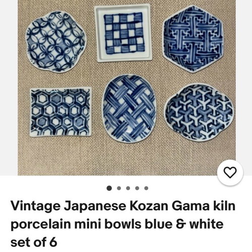 Vintage small Japanese Kozan Gama porcelain plates