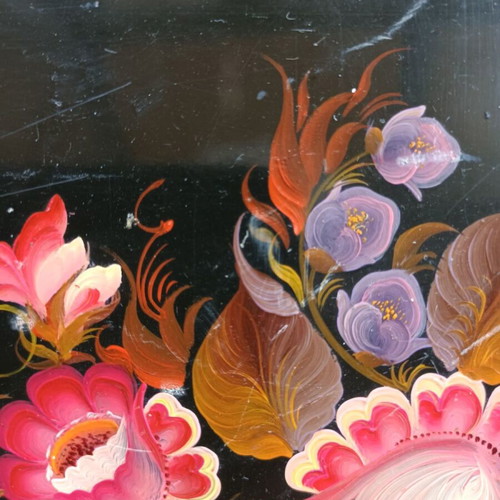 Hand-painted serving tray used
