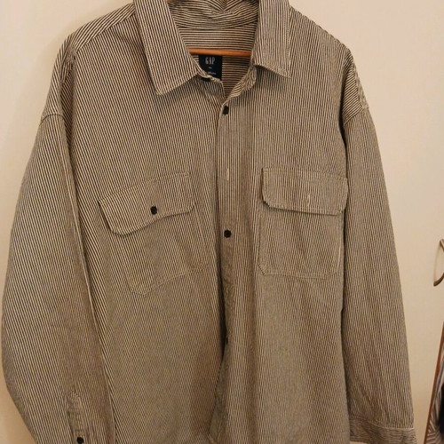 Gap jacket oversized men's shirt new, black and white