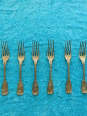 Berndorf set of 6 used silver-plated dinner forks