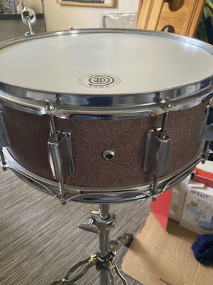 Snare drum steel custom 14x5.5 refurbished with Gibraltar throw off