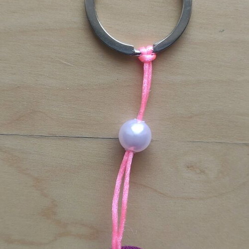 Scrunchie mini keychain handmade, new, burgundy-purple