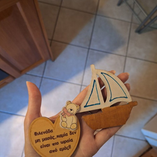 Wooden fridge magnets new, hand-painted boat design