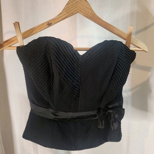H&M Black Corset Top like new with bow
