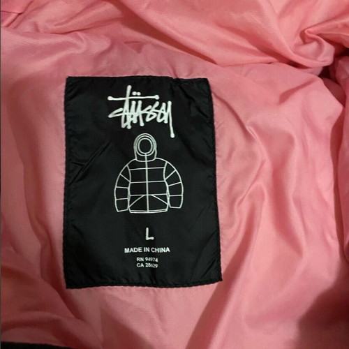Stussy Puffer Jacket 800Fill new, black coral, size large