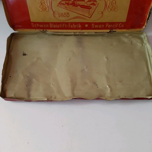 Stabilo 1960 metal box used, old tin collectible