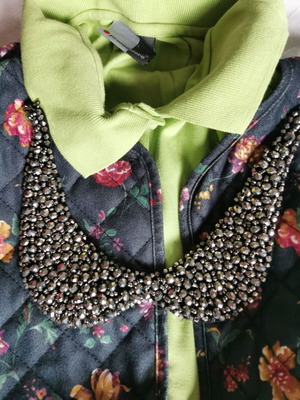 Decorative detachable collar with gunmetal crystals