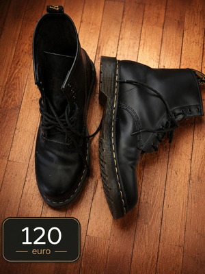 Dr. Martens μαύρες μπότες με κορδόνια σαν καινούργιες, μέγεθος EU 45