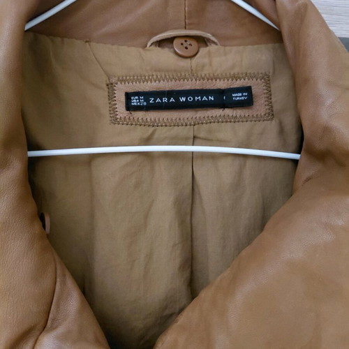 Zara leather jacket camel M used