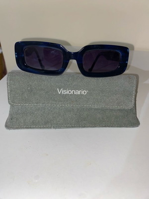 Visionario blue acetate sunglasses like new with rectangular lenses
