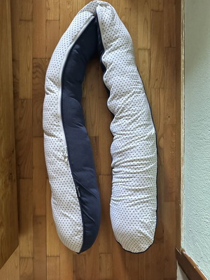 Candide pregnancy and nursing pillow used, blue with handmade cover