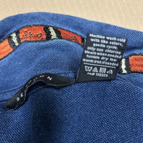 Sean John Vintage Snake Collar Polo Shirt Mens XL Blue like new