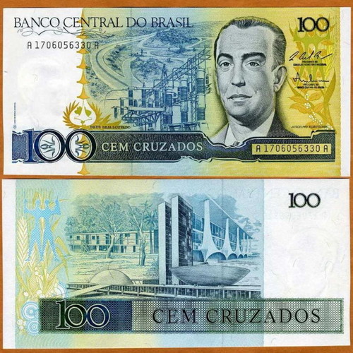 Brazil 100 Cruzados banknote 1986-1988 new