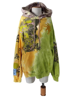McQ Alexander McQueen Men Size XL Tie-Dye Hoodie Yellow New