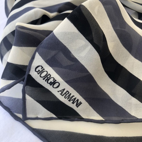 Giorgio Armani Le Collezioni striped silk scarf like new