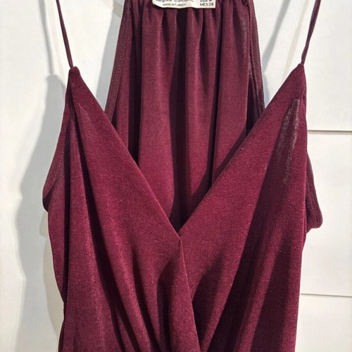 Bershka evening top like new, burgundy
