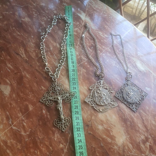 Vintage metal religious pendants and icons