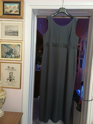 Set dress with tunic new, gray, size 56, long elegant