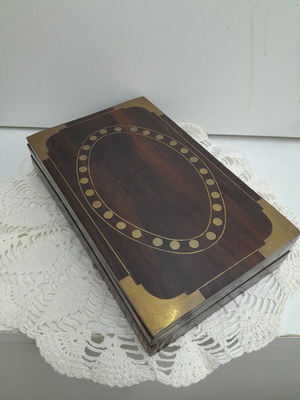 Wooden box with brass used